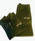 Quarter Zip Sweatsuit in Green with UHN-FR-GEH-TUH-BL logo