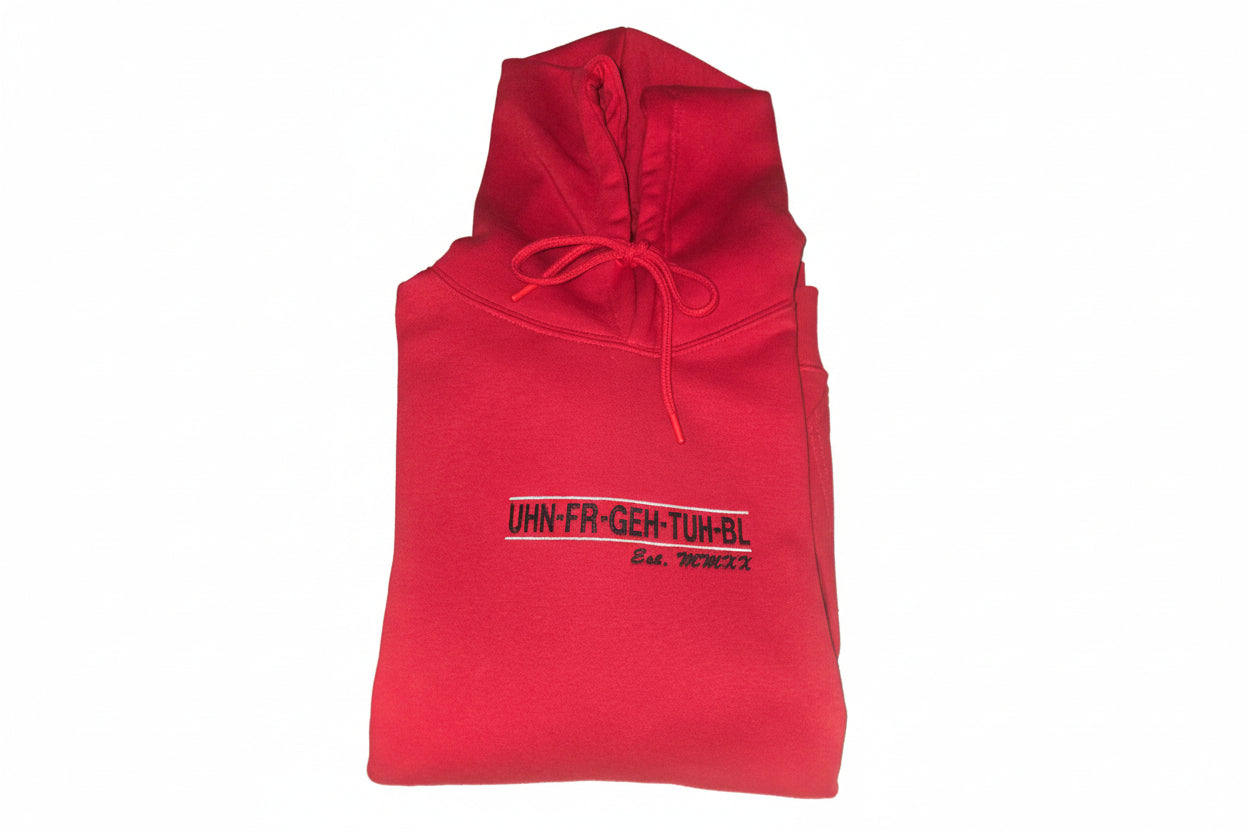 Flare Leg Sweatsuit in Red with UHN-FR-GEH-TUH-BL Logo