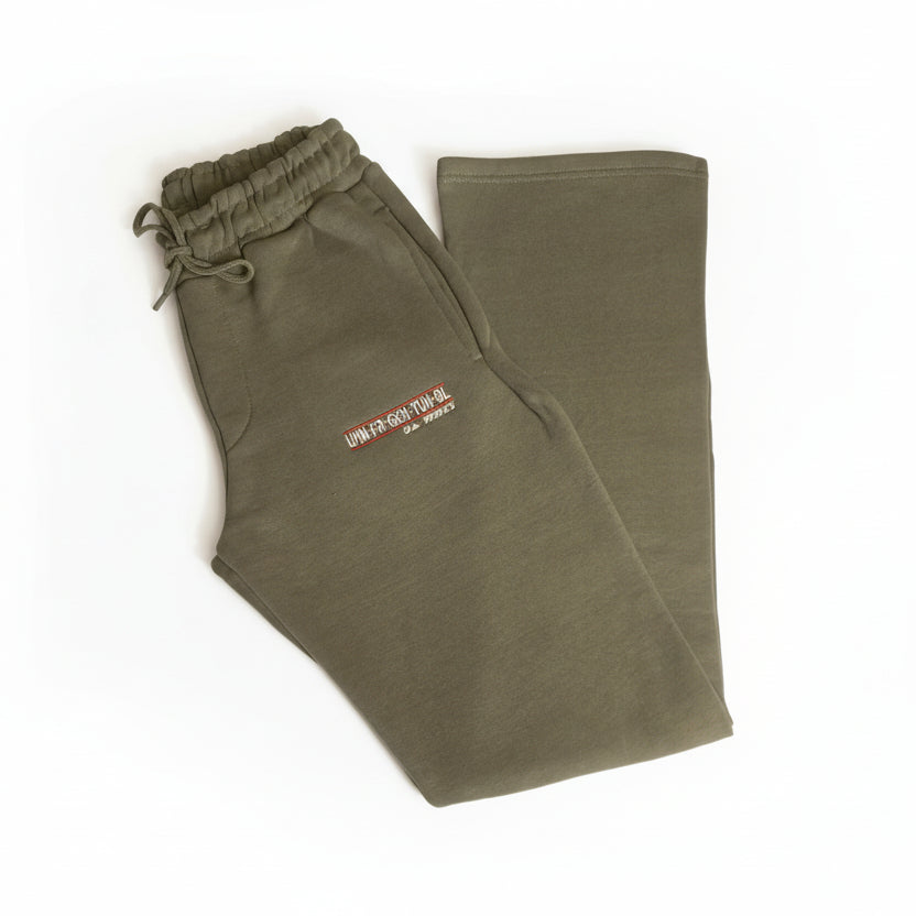 Flare Leg Sweatsuit in Sea Green with the UHN-FR-GEH-TUH-BL logo